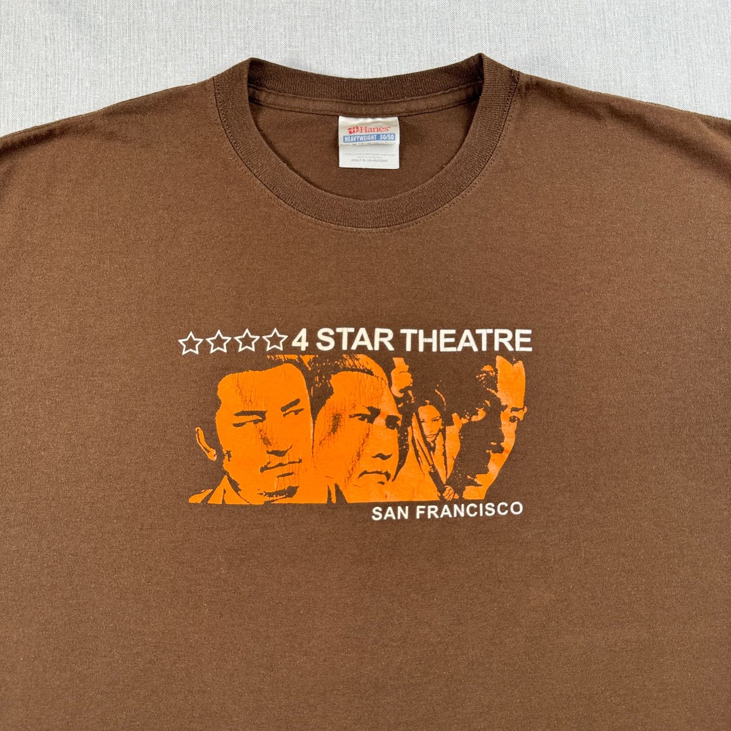 00s 映画 4 Star Theatre Tシャツ ブラウン 茶色 XL サンフランシスコ o-u-2505-012