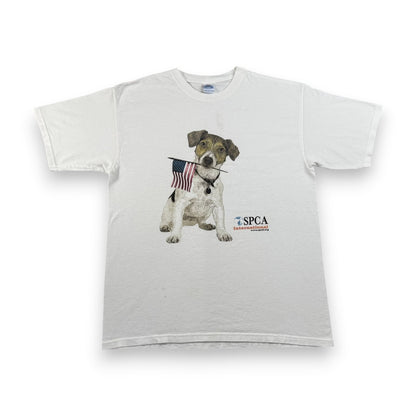 00s 星条旗 犬 SPCA YAZBEK spcai Tシャツ 白 o-u-2505-013