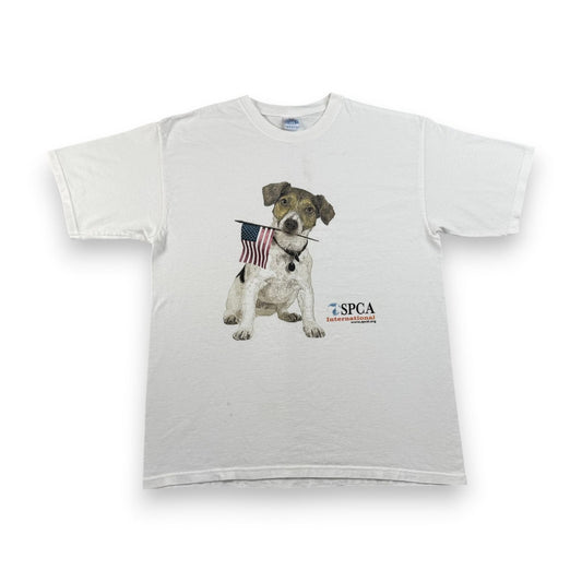 00s 星条旗 犬 SPCA YAZBEK spcai Tシャツ 白 o-u-2505-013