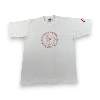 90s Tシャツ グラフ 数式 白 カナダ製 デンマーク アートT シングルステッチ o-u-2505-015