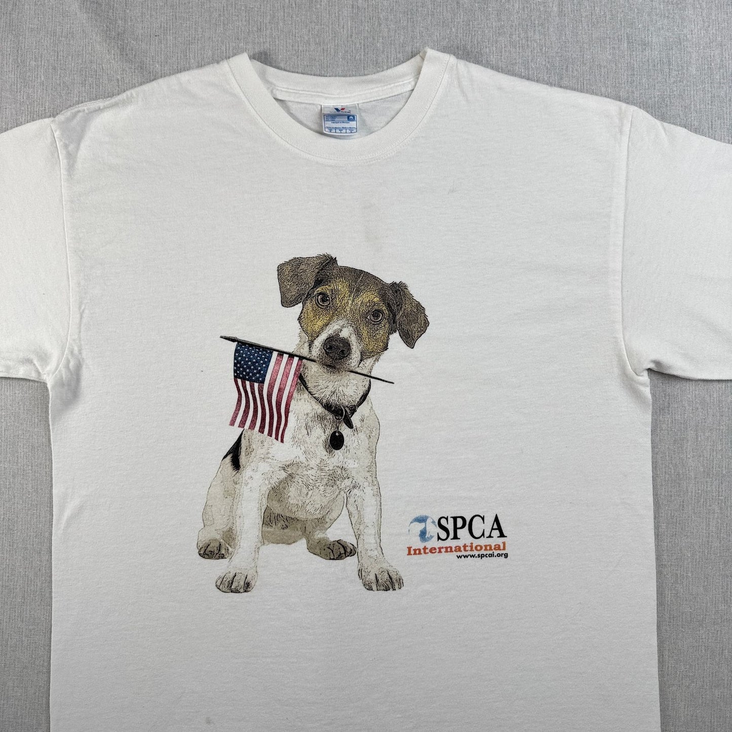 00s 星条旗 犬 SPCA YAZBEK spcai Tシャツ 白 o-u-2505-013
