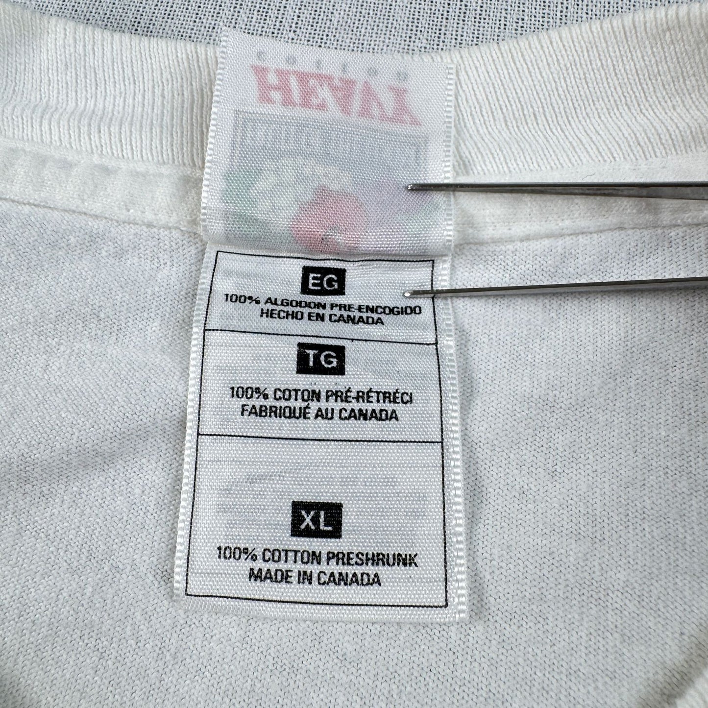 90s Tシャツ グラフ 数式 白 カナダ製 デンマーク アートT シングルステッチ o-u-2505-015