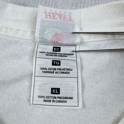 90s Tシャツ グラフ 数式 白 カナダ製 デンマーク アートT シングルステッチ o-u-2505-015