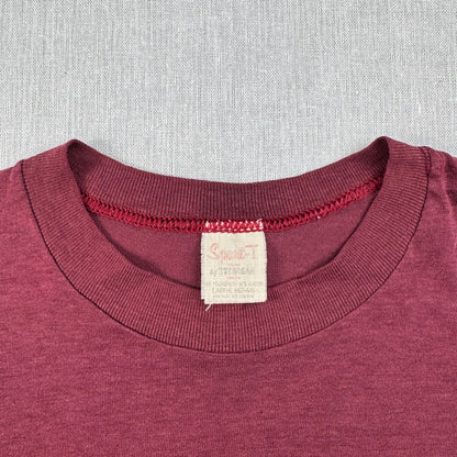 70s 80s BMTS マルーン USAAF あずき色 Tシャツ ミリタリー トレーニングシャツ USA製 L 3743 シングルステッチ o-u-2505-016