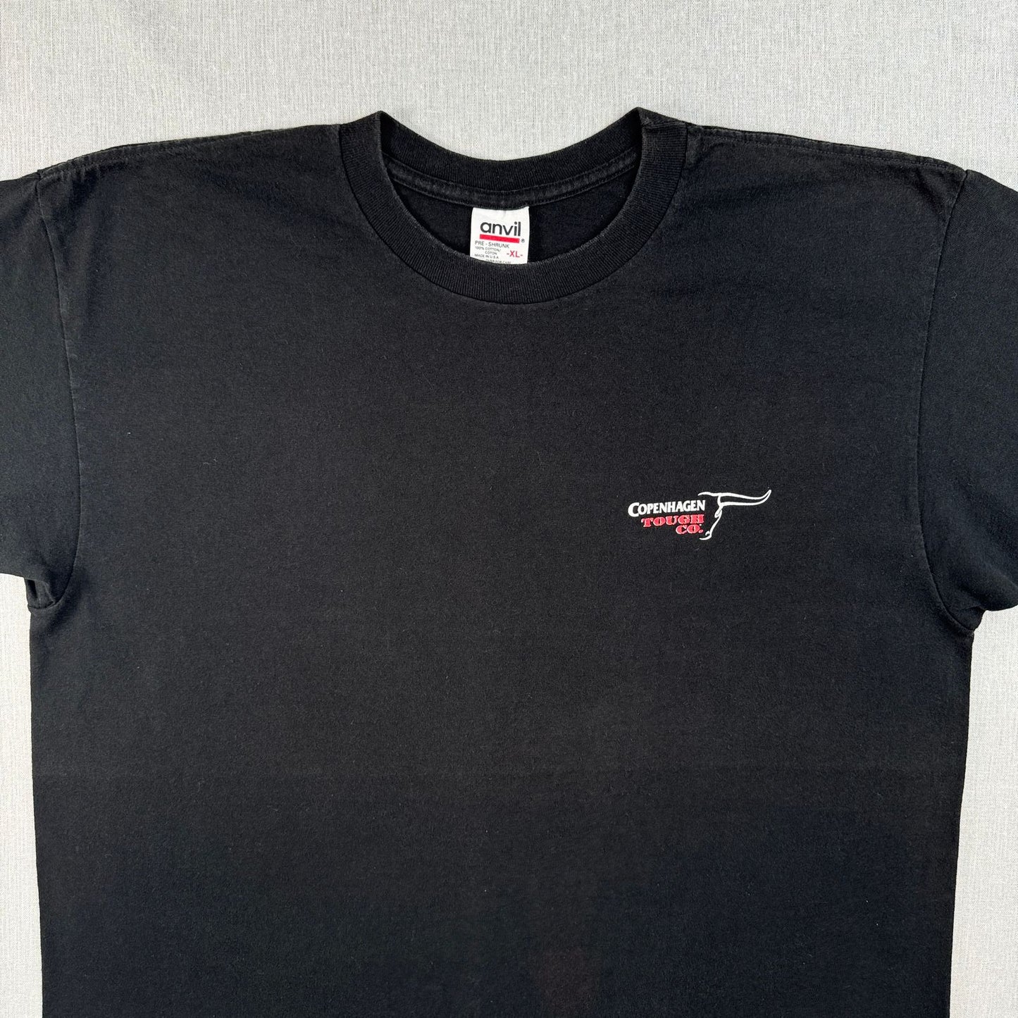 90s 噛みタバコ プロモT コペンハーゲン copenhagen TOUCH CO Tシャツ anvil XL USA 黒 シングルステッチ o-u-2505-020