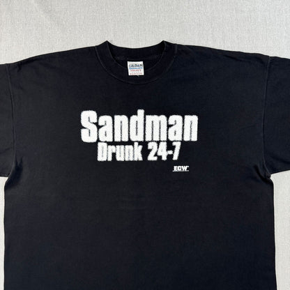 90s 00s プロレス ECW Sandman Drunk 24-7 サンドマン Tシャツ 2000 XXL 酒 タバコ camel o-u-2505-021