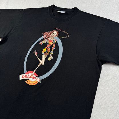 00s Drambuie ドランブイ ウイスキー プロモT スコットランド スペイン L 黒 descubre Tシャツ o-u-2505-022