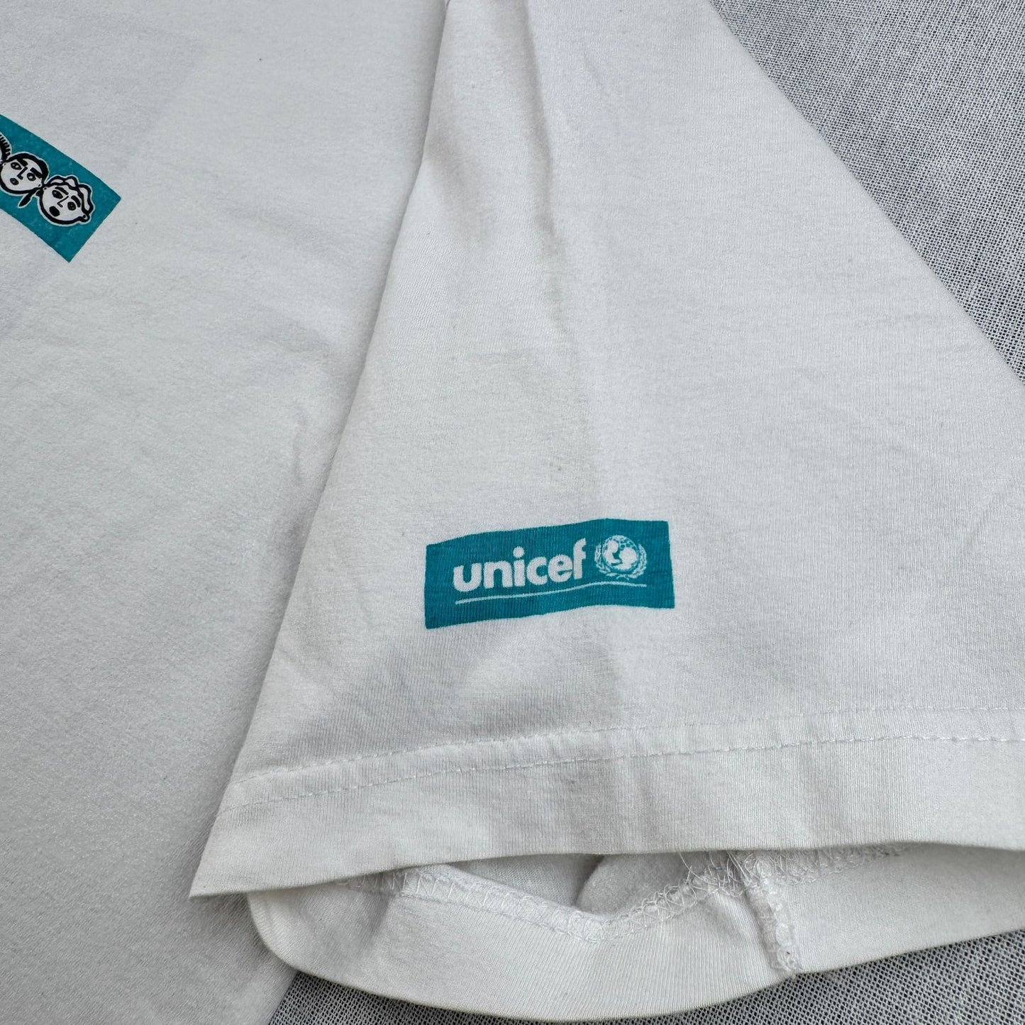 90s 00s Unicef ユニセフ Tシャツ アートT 白 L o-u-2505-023