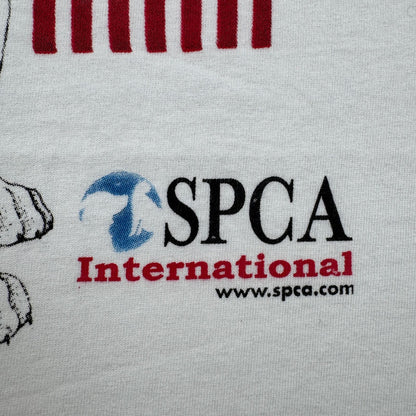 00s 星条旗 犬 SPCA ダルメシアン YAZBEK spcai Tシャツ 白 L o-u-2505-024