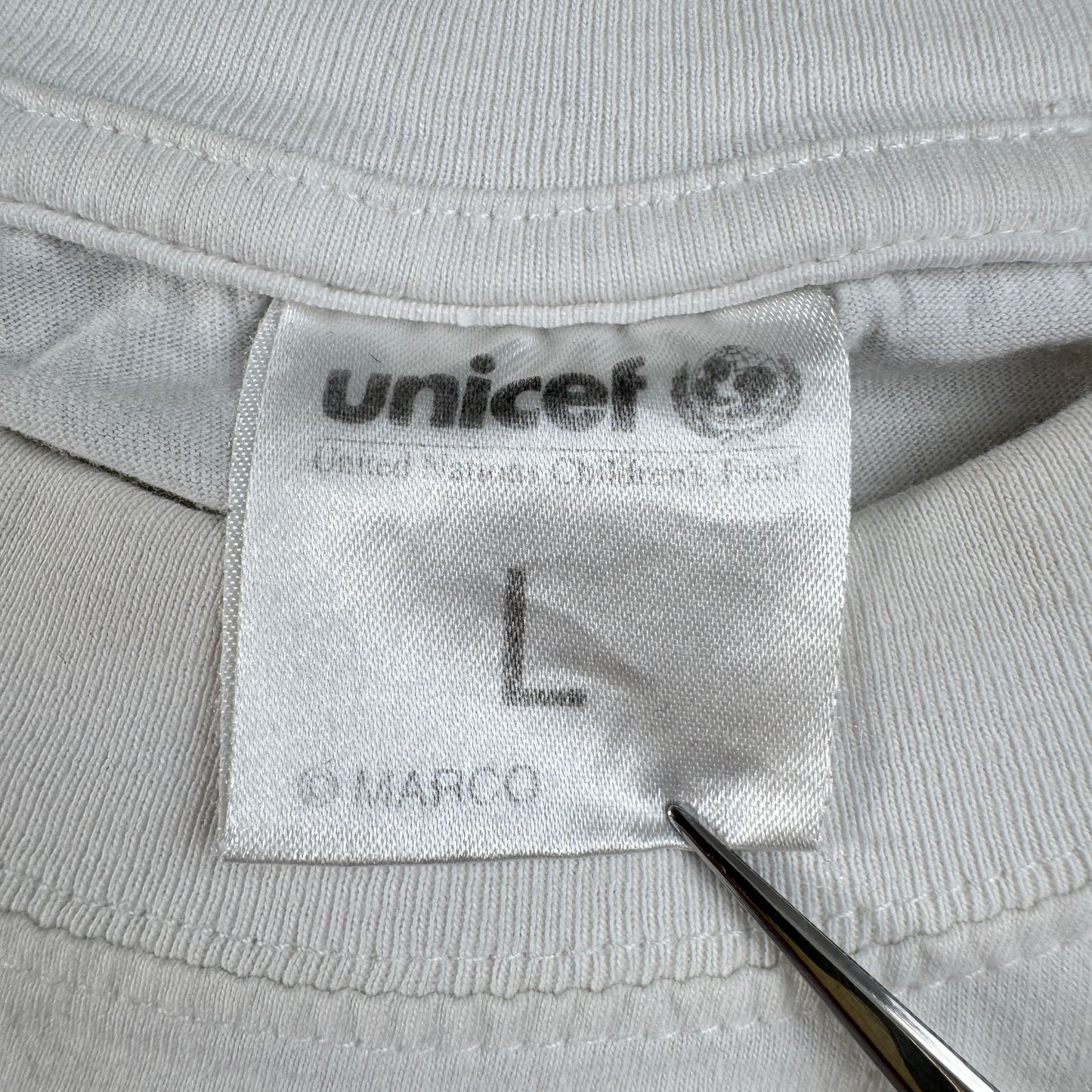 90s 00s Unicef ユニセフ Tシャツ アートT 白 L o-u-2505-023