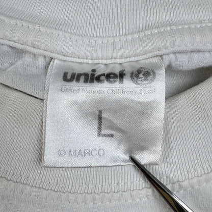 90s 00s Unicef ユニセフ Tシャツ アートT 白 L o-u-2505-023