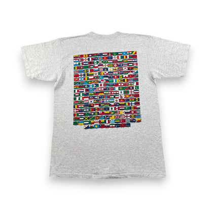 90s 企業T Tシャツ brockport 国旗 グレー USA製 GILDAN L o-u-2505-028