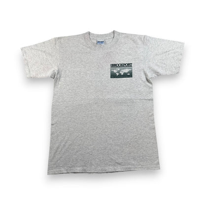 90s 企業T Tシャツ brockport 国旗 グレー USA製 GILDAN L o-u-2505-028