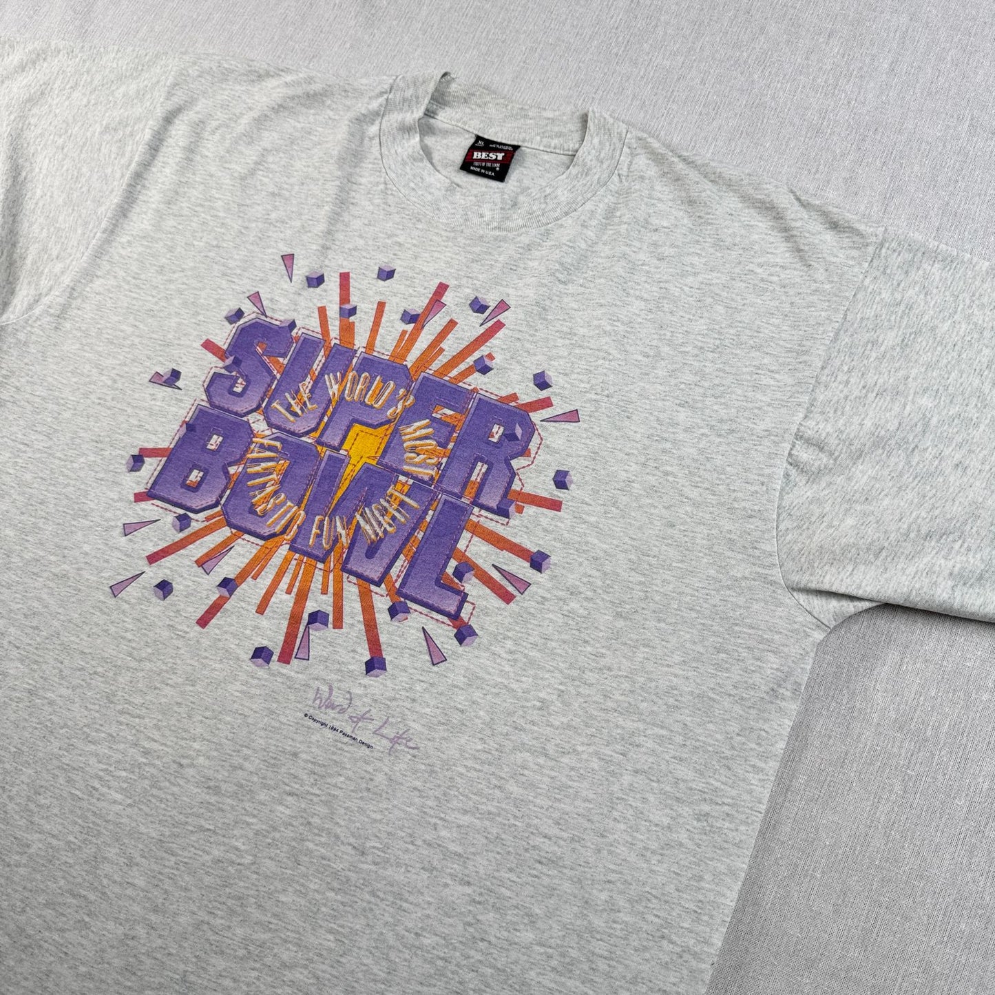90s SUPER BOWL スーパーボウル Tシャツ グレー USA製 シングルステッチ 1994 XL o-u-2505-025