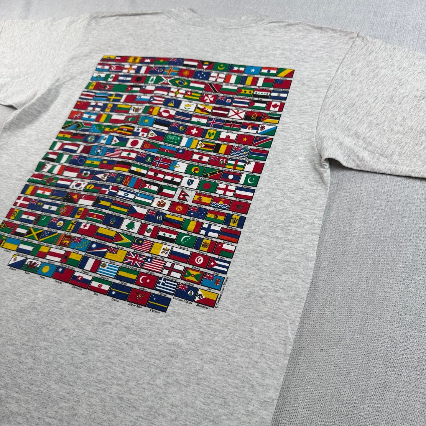 90s 企業T Tシャツ brockport 国旗 グレー USA製 GILDAN L o-u-2505-028