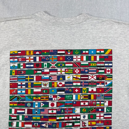 90s 企業T Tシャツ brockport 国旗 グレー USA製 GILDAN L o-u-2505-028