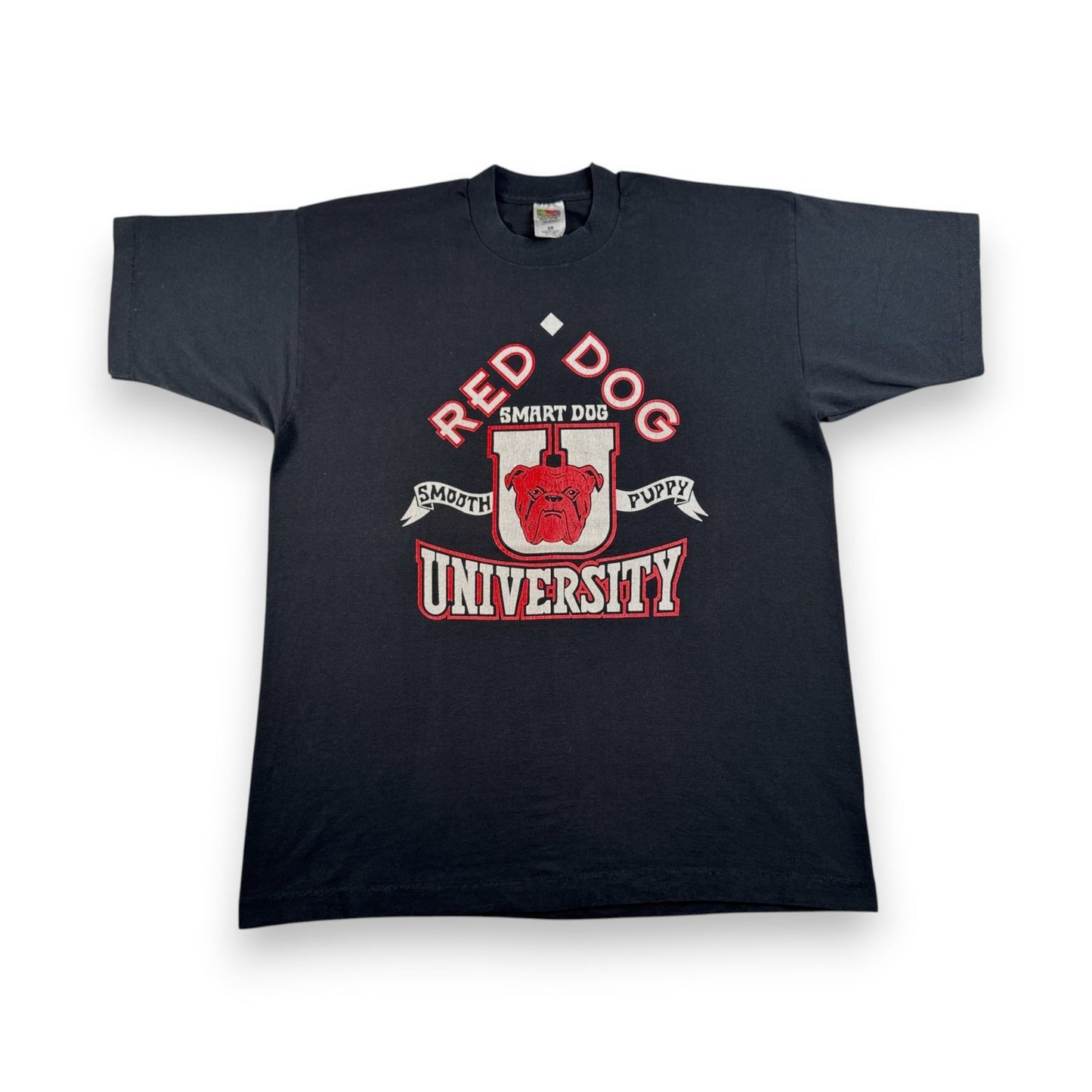 90s RED DOG univercity ブルドッグ 企業T 犬 Tシャツ 黒 XL シングルステッチ o-u-2505-029