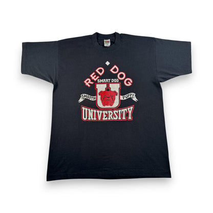 90s RED DOG univercity ブルドッグ 企業T 犬 Tシャツ 黒 XL シングルステッチ o-u-2505-029