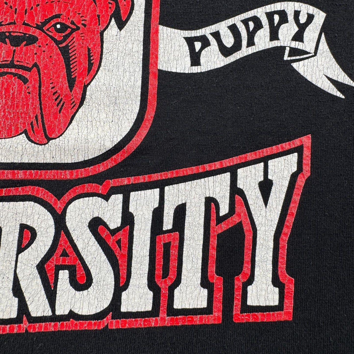 90s RED DOG univercity ブルドッグ 企業T 犬 Tシャツ 黒 XL シングルステッチ o-u-2505-029
