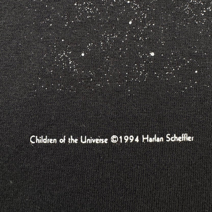90s バハイ教 啓発T Tシャツ children of universe The Bahá'í Faith 黒 1994 子供 宗教 フルーツオブザルーム XL o-u-2505-031