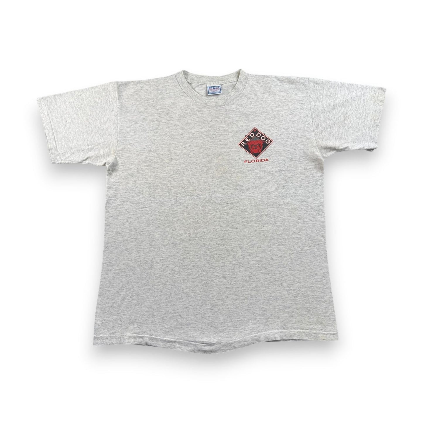 90s RED DOG 企業T ビール Tシャツ グレー USA製 ロゴ ブルドッグ シングルステッチ o-u-2505-034