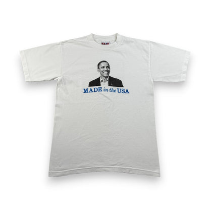 バラク オバマ Tシャツ 政治 白 USA製 OBAMA o-u-2505-035