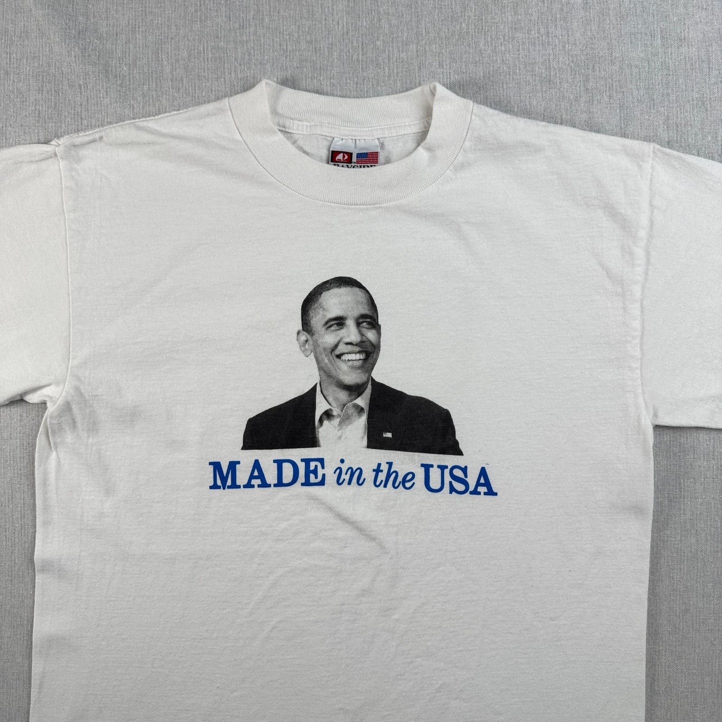 バラク オバマ Tシャツ 政治 白 USA製 OBAMA o-u-2505-035