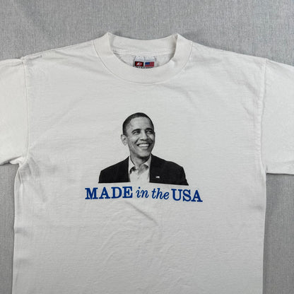 バラク オバマ Tシャツ 政治 白 USA製 OBAMA o-u-2505-035