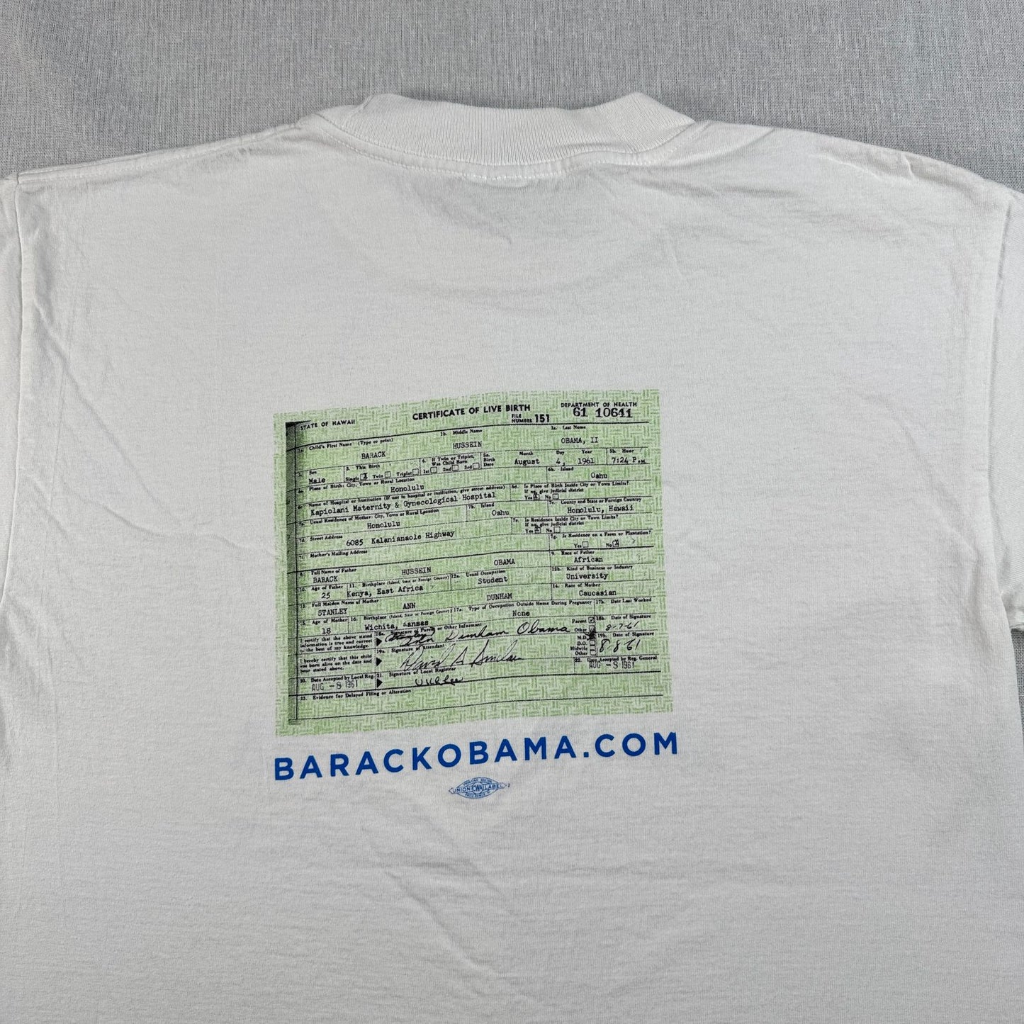 バラク オバマ Tシャツ 政治 白 USA製 OBAMA o-u-2505-035