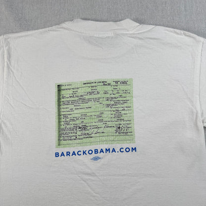 バラク オバマ Tシャツ 政治 白 USA製 OBAMA o-u-2505-035
