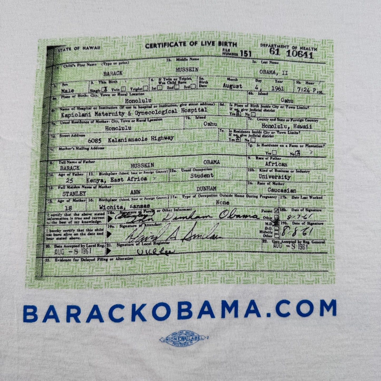 バラク オバマ Tシャツ 政治 白 USA製 OBAMA o-u-2505-035