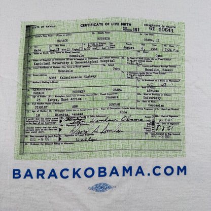 バラク オバマ Tシャツ 政治 白 USA製 OBAMA o-u-2505-035