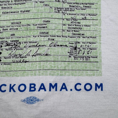 バラク オバマ Tシャツ 政治 白 USA製 OBAMA o-u-2505-035