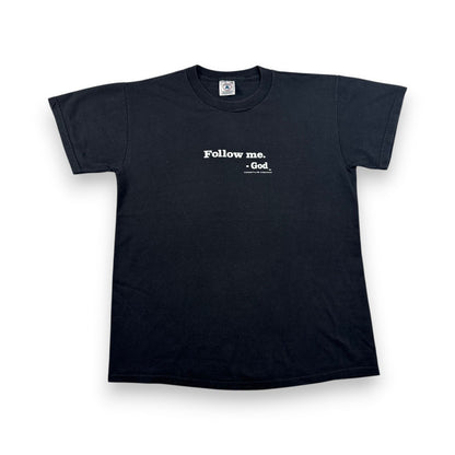 90s メッセージT Tシャツ アートT 黒 follow me God 黒 Godspeaks o-u-2505-036