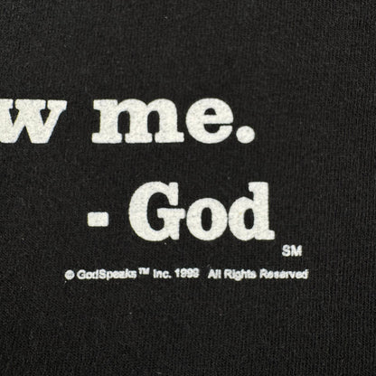 90s メッセージT Tシャツ アートT 黒 follow me God 黒 Godspeaks o-u-2505-036