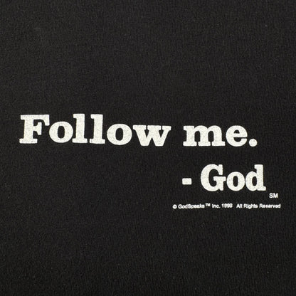 90s メッセージT Tシャツ アートT 黒 follow me God 黒 Godspeaks o-u-2505-036