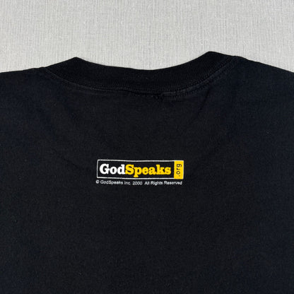 90s メッセージT Tシャツ アートT 黒 follow me God 黒 Godspeaks o-u-2505-036