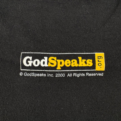 90s メッセージT Tシャツ アートT 黒 follow me God 黒 Godspeaks o-u-2505-036