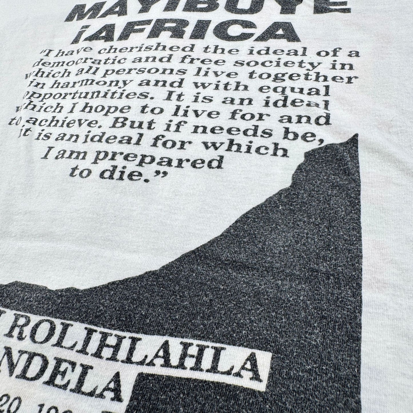 90s 偉人 Tシャツ ネルソンマンデラ 国旗 viva mandela 白 シングルステッチ o-u-2505-038