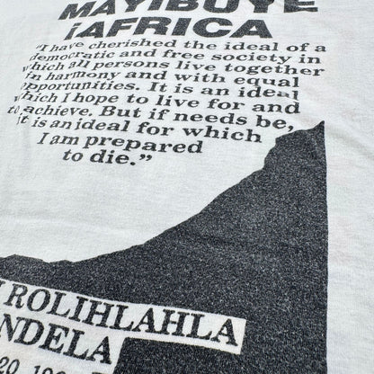 90s 偉人 Tシャツ ネルソンマンデラ 国旗 viva mandela 白 シングルステッチ o-u-2505-038