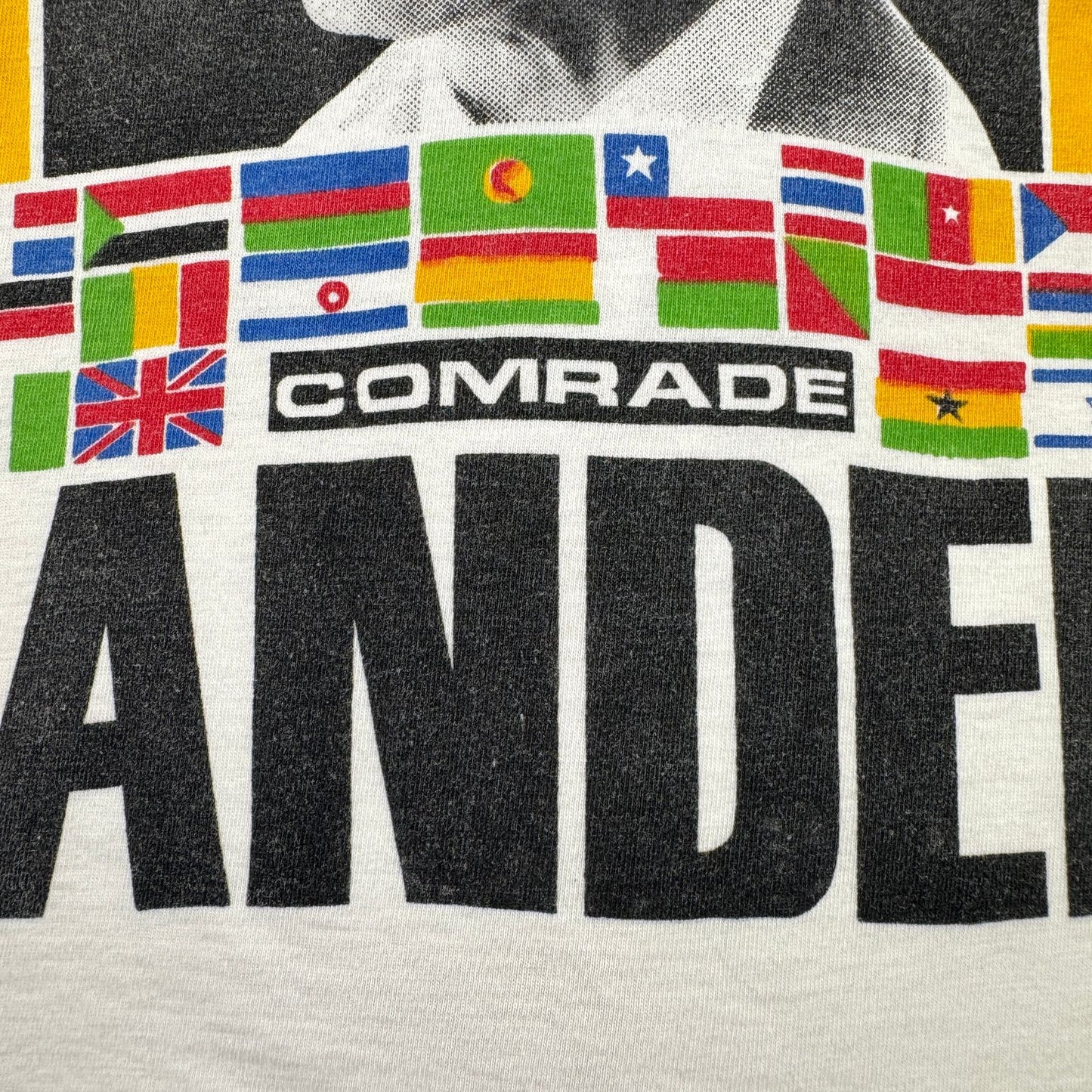 90s 偉人 Tシャツ ネルソンマンデラ 国旗 viva mandela 白 シングルステッチ o-u-2505-038