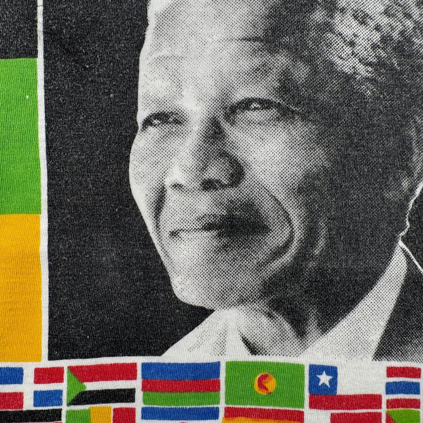 90s 偉人 Tシャツ ネルソンマンデラ 国旗 viva mandela 白 シングルステッチ o-u-2505-038