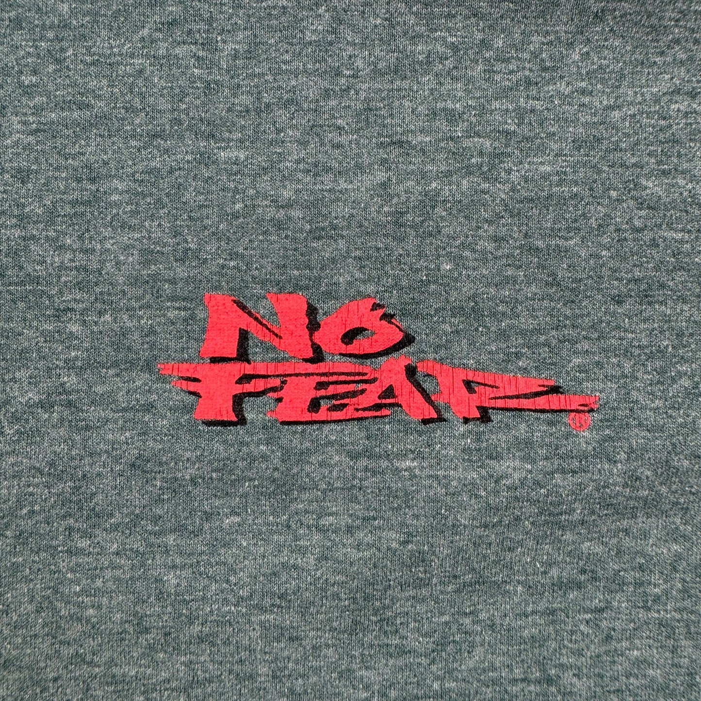 90s NO FEAR Tシャツ サーフ オールドサーフ オールドスケート ノーフィア ノーフィアー 緑 霜降り シングルステッチ カーキ o-u-2505-042