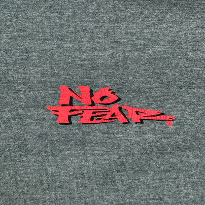 90s NO FEAR Tシャツ サーフ オールドサーフ オールドスケート ノーフィア ノーフィアー 緑 霜降り シングルステッチ カーキ o-u-2505-042