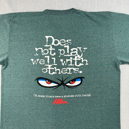 90s NO FEAR Tシャツ サーフ オールドサーフ オールドスケート ノーフィア ノーフィアー 緑 霜降り シングルステッチ カーキ o-u-2505-042