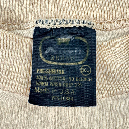 80s 90s MORRIS モリス 猫 Tシャツ クリーム ベージュ USA製 anvil XL シングルステッチ o-u-2505-041