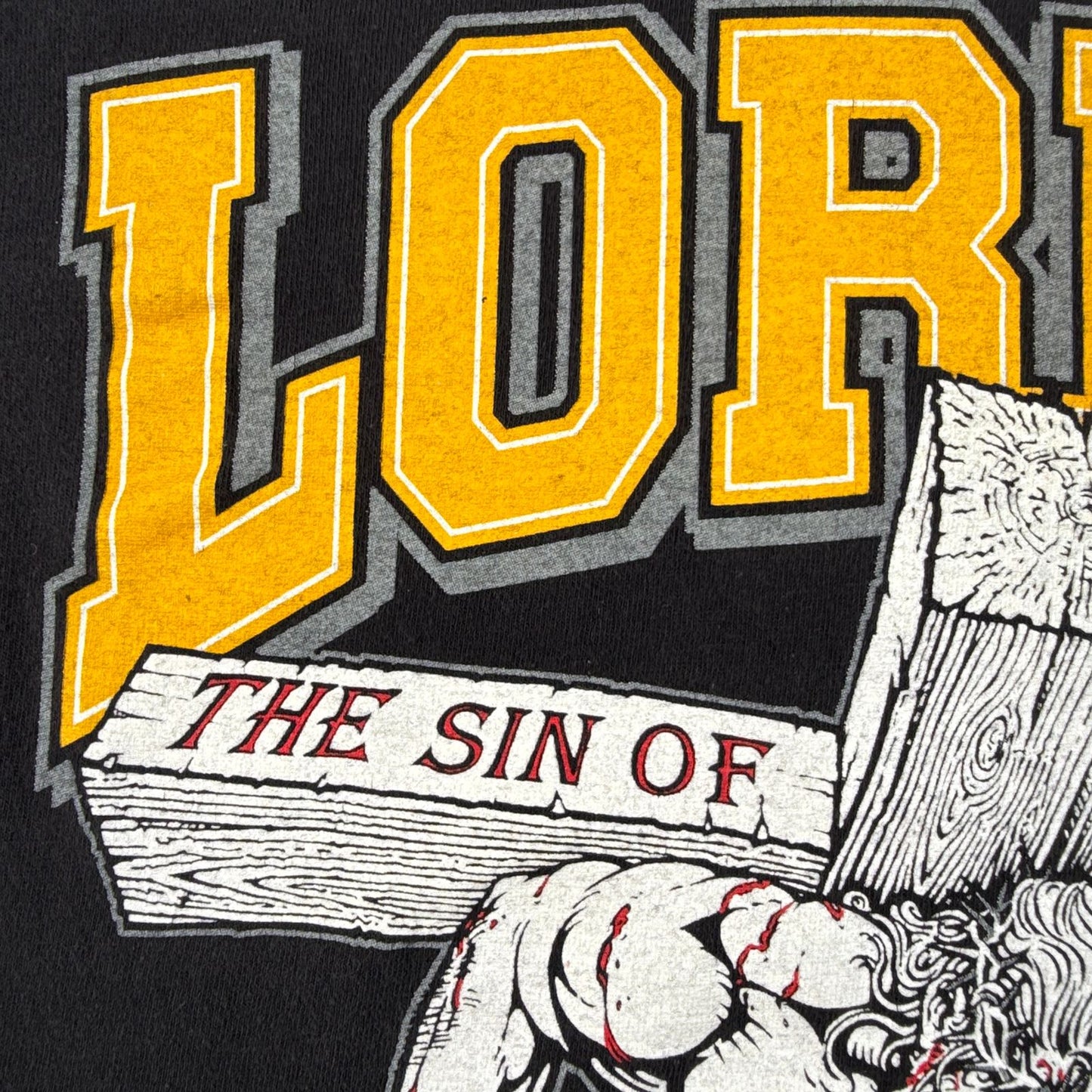 00s LORD'S GYM キリスト ローズジム Tシャツ ベンチプレス ジーザス his pain your gain M 黒 o-u-2505-044