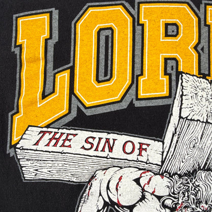 00s LORD'S GYM キリスト ローズジム Tシャツ ベンチプレス ジーザス his pain your gain M 黒 o-u-2505-044
