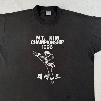 90s 韓国 少林寺 Tシャツ MT KIM championship 1996 シングルステッチ USA製 2XL o-x-2505-001