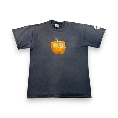 90s Iron Chef 料理の鉄人 パプリカ Tシャツ フェード 黒 M fuji television inc. o-x-2505-005